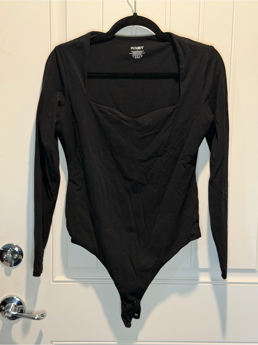 Pumiey Black Long Sleeve Bodysuit